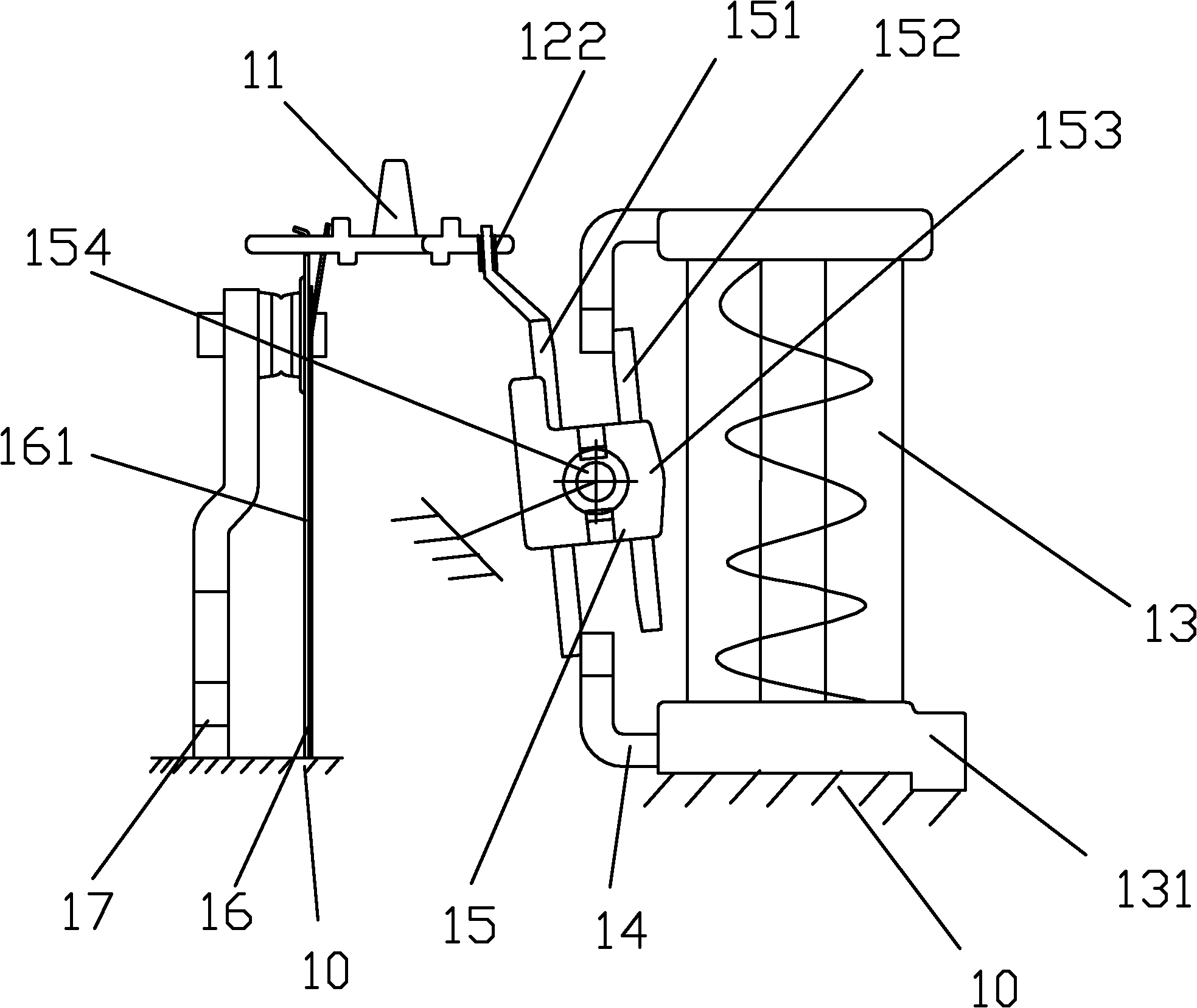 Magnetic latching relay with double flexible pushing connections