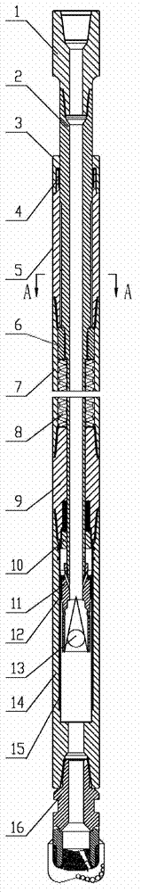 Vibration absorption type downhole hydraulic pulse generation device and well drilling method thereof