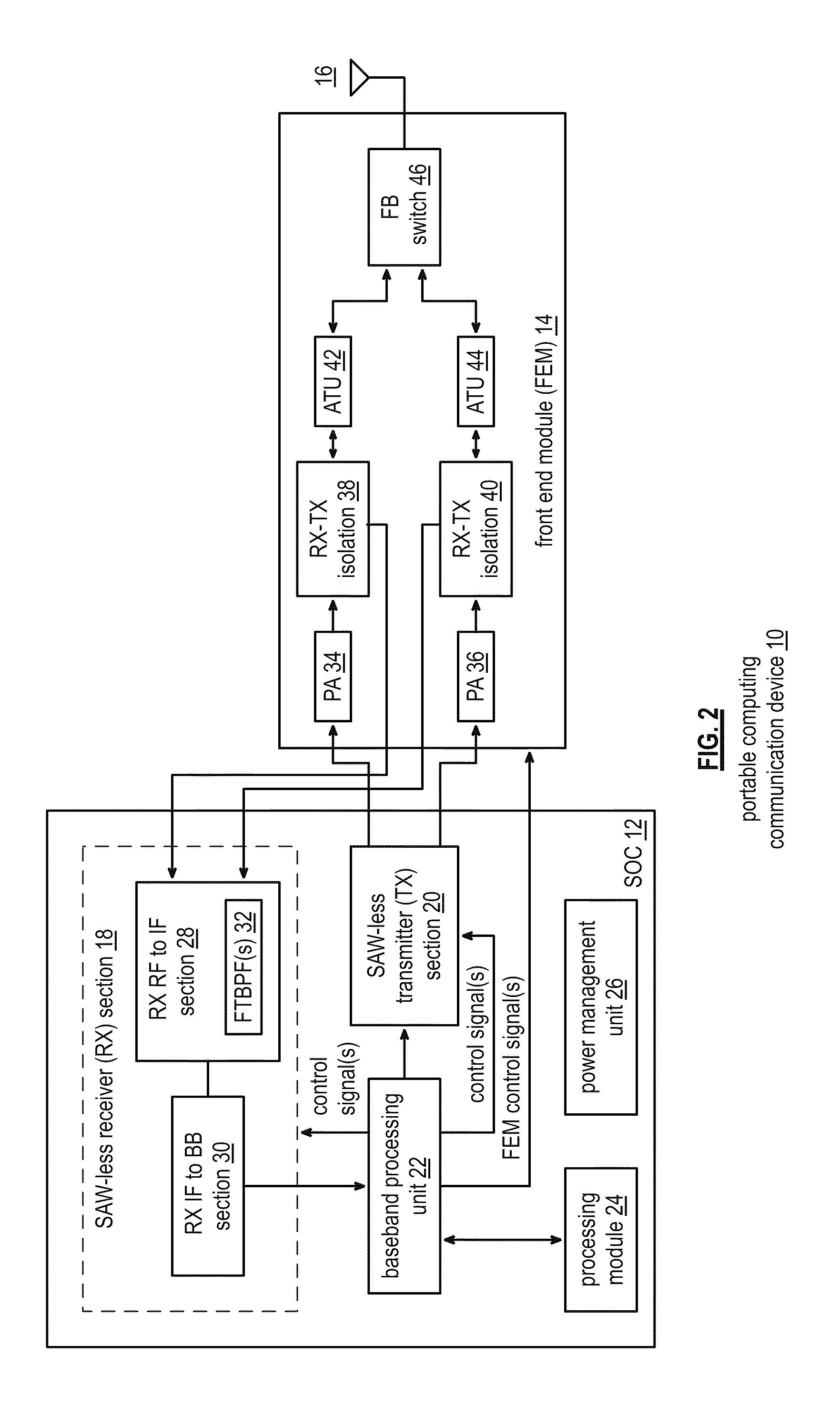 SAW-less receiver including an IF frequency translated BPF