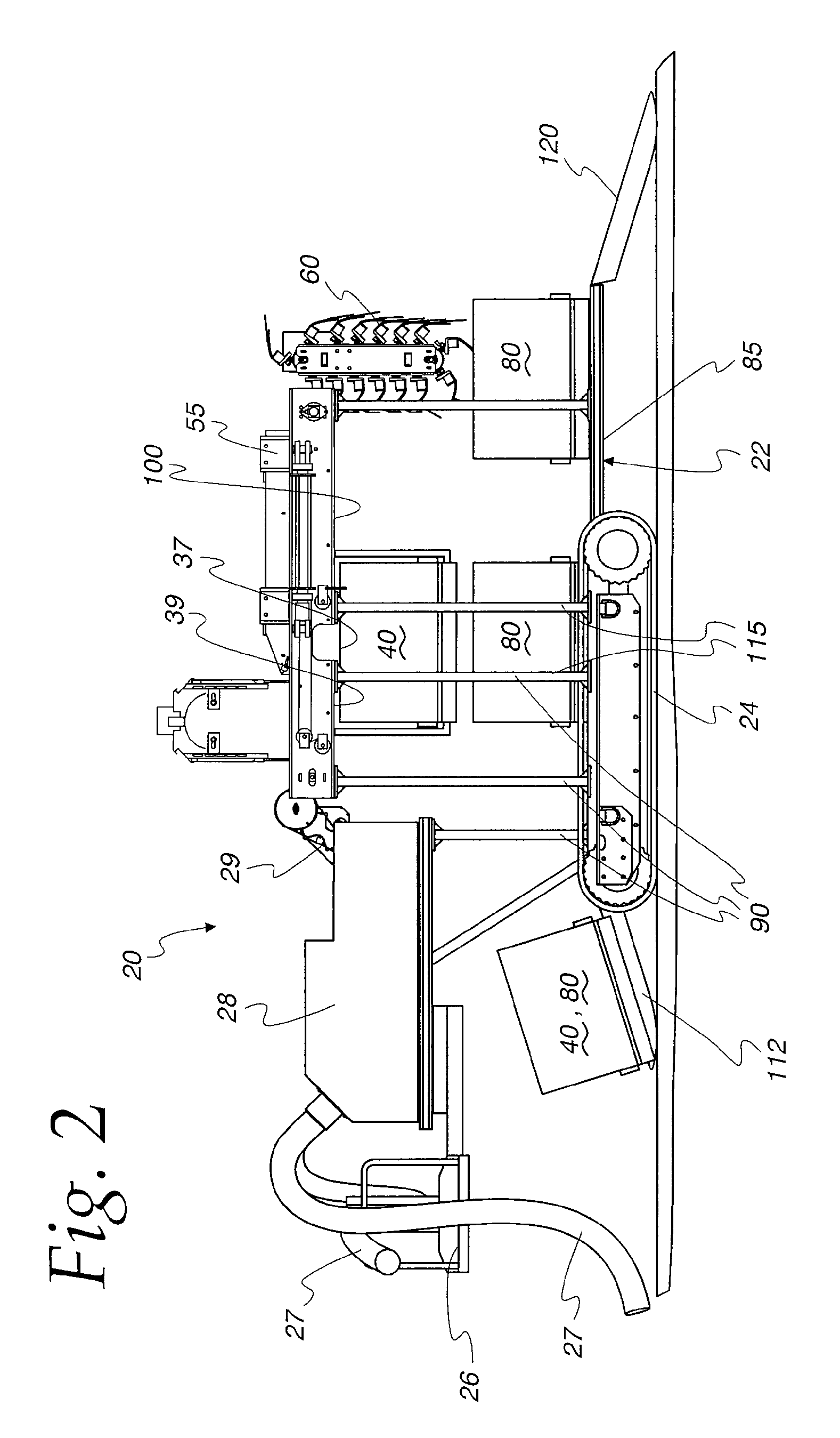 Mobile system for improving the picking and preliminary processing of apples, citrus, stone fruit and like objects