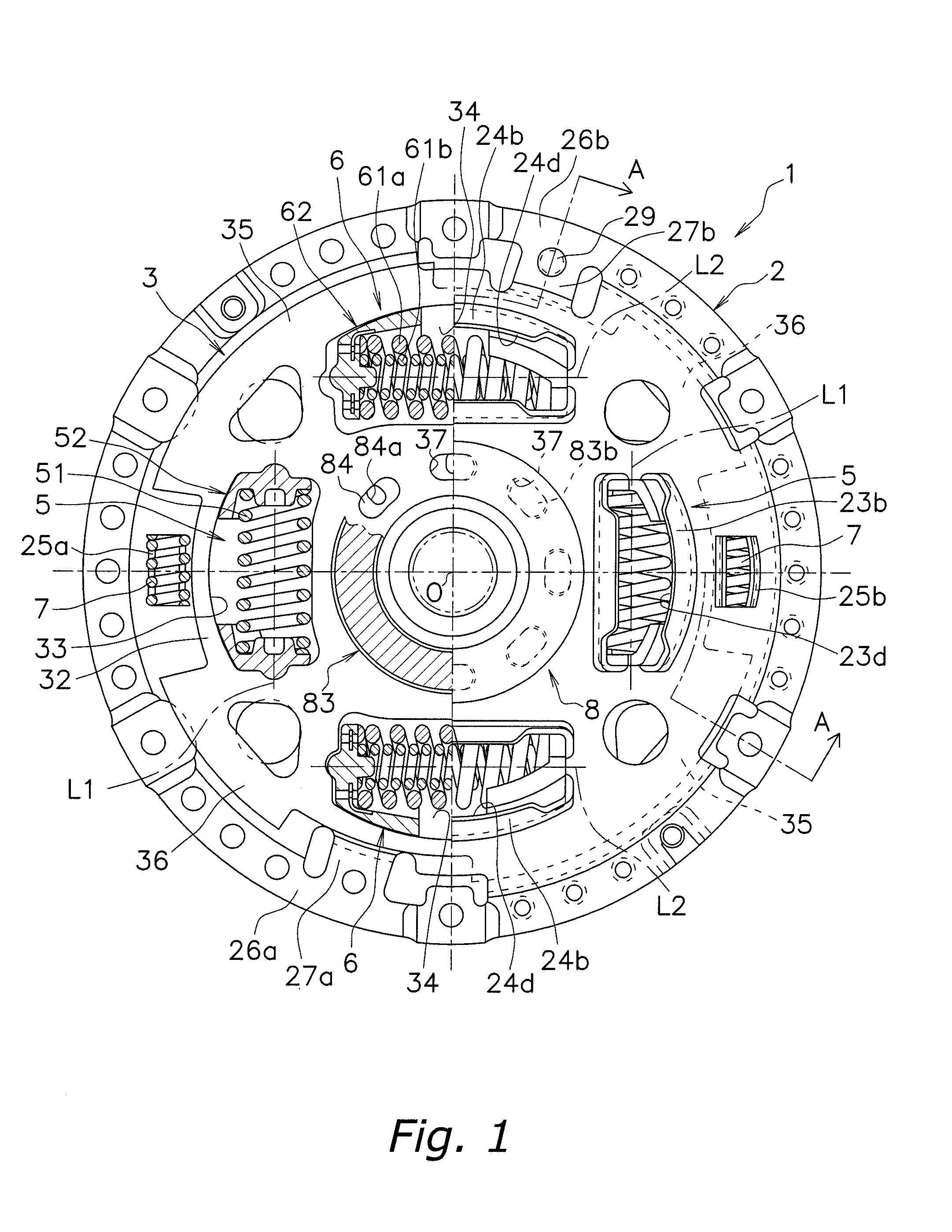 Spring seat and damper disk assembly