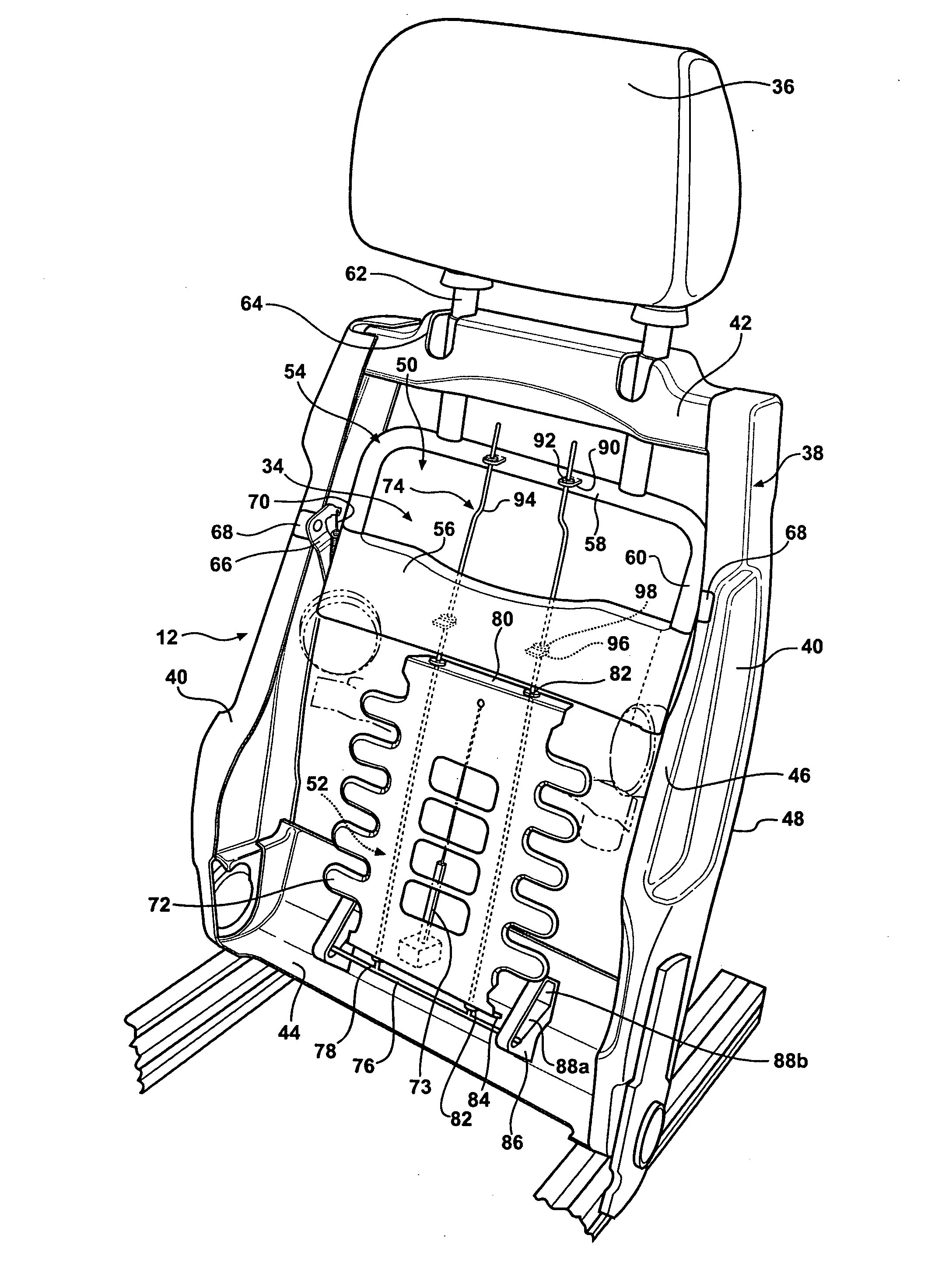 Vehicle seat assembly having active head restraint system