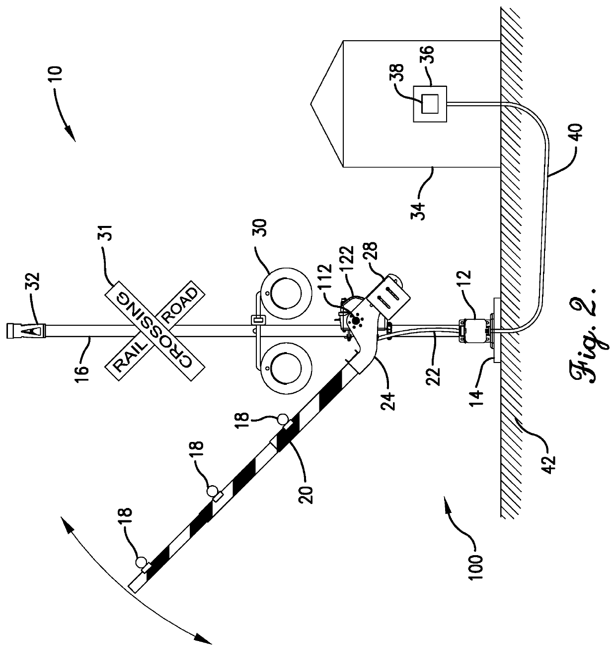 Grade crossing gate arm position detection system