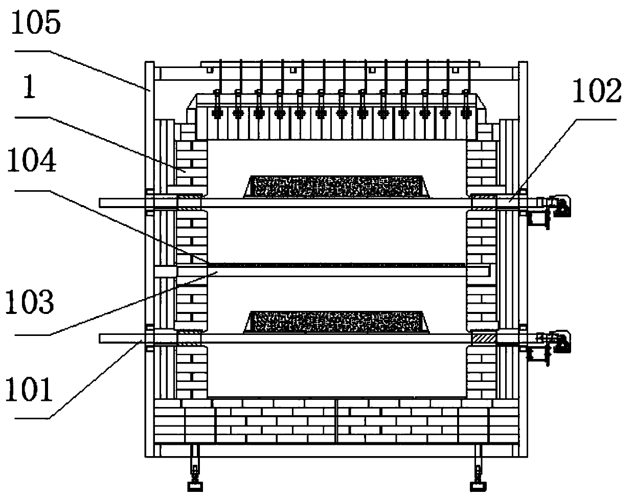 Roller kiln of double-layer microcrystalline foamed sheet