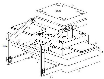 Stamping die for metal plate stamping