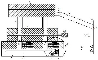 Stamping die for metal plate stamping