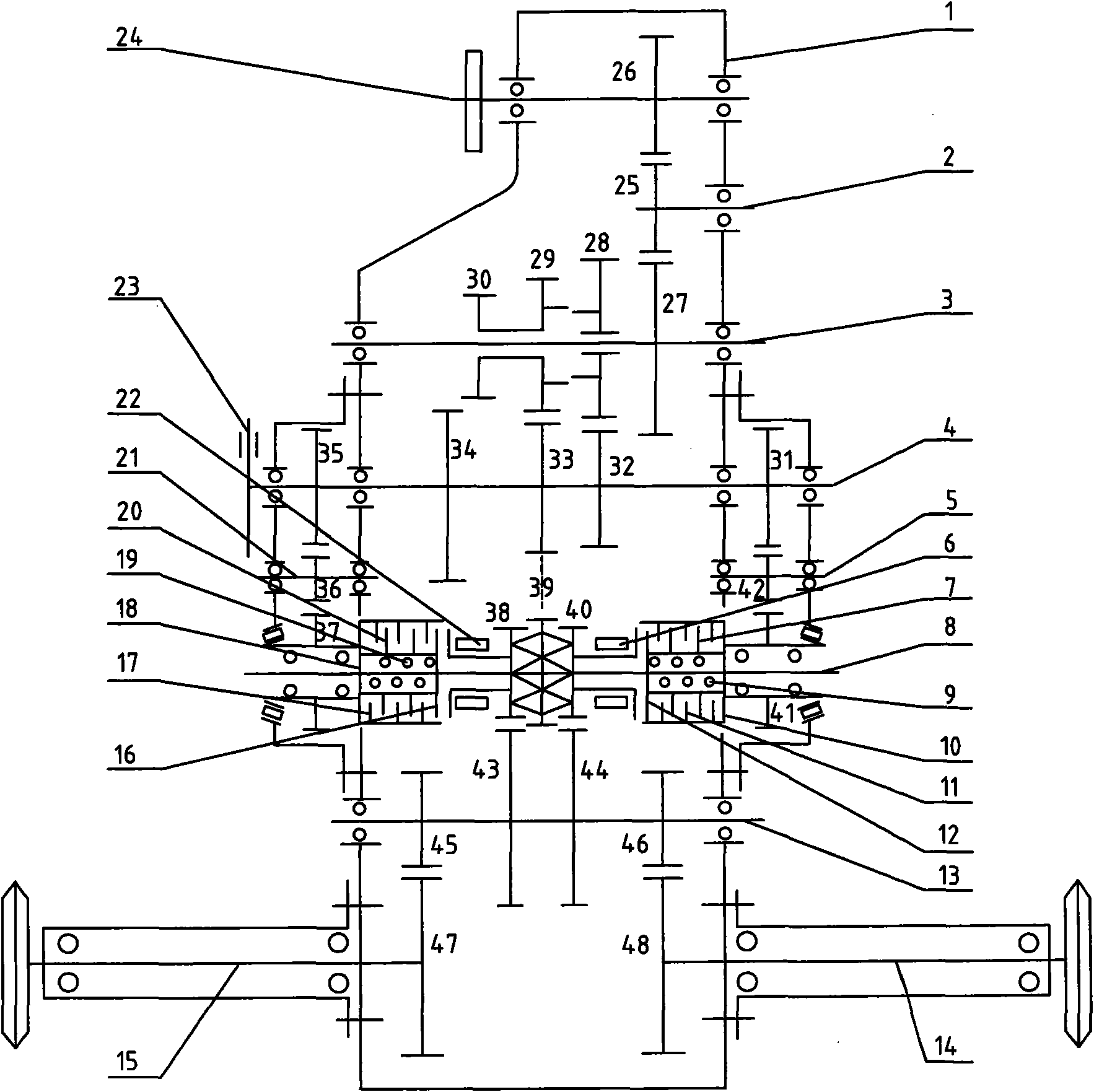 Zero-radius steering walking speed change box for combine harvester