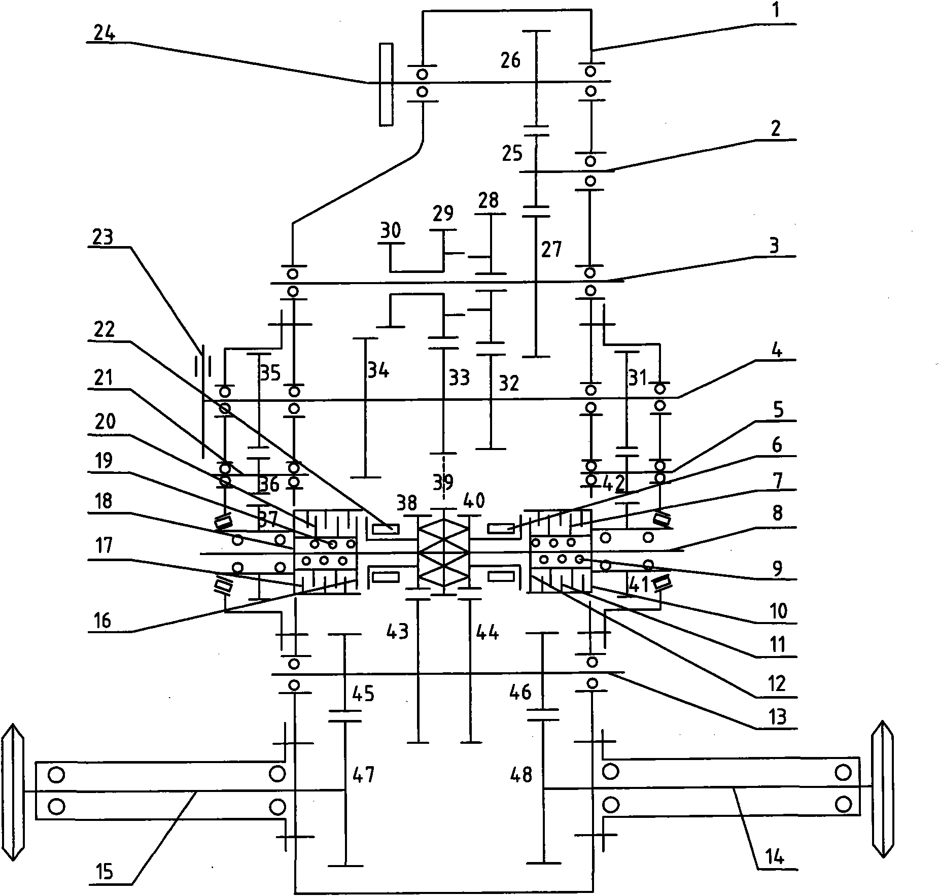 Zero-radius steering walking speed change box for combine harvester