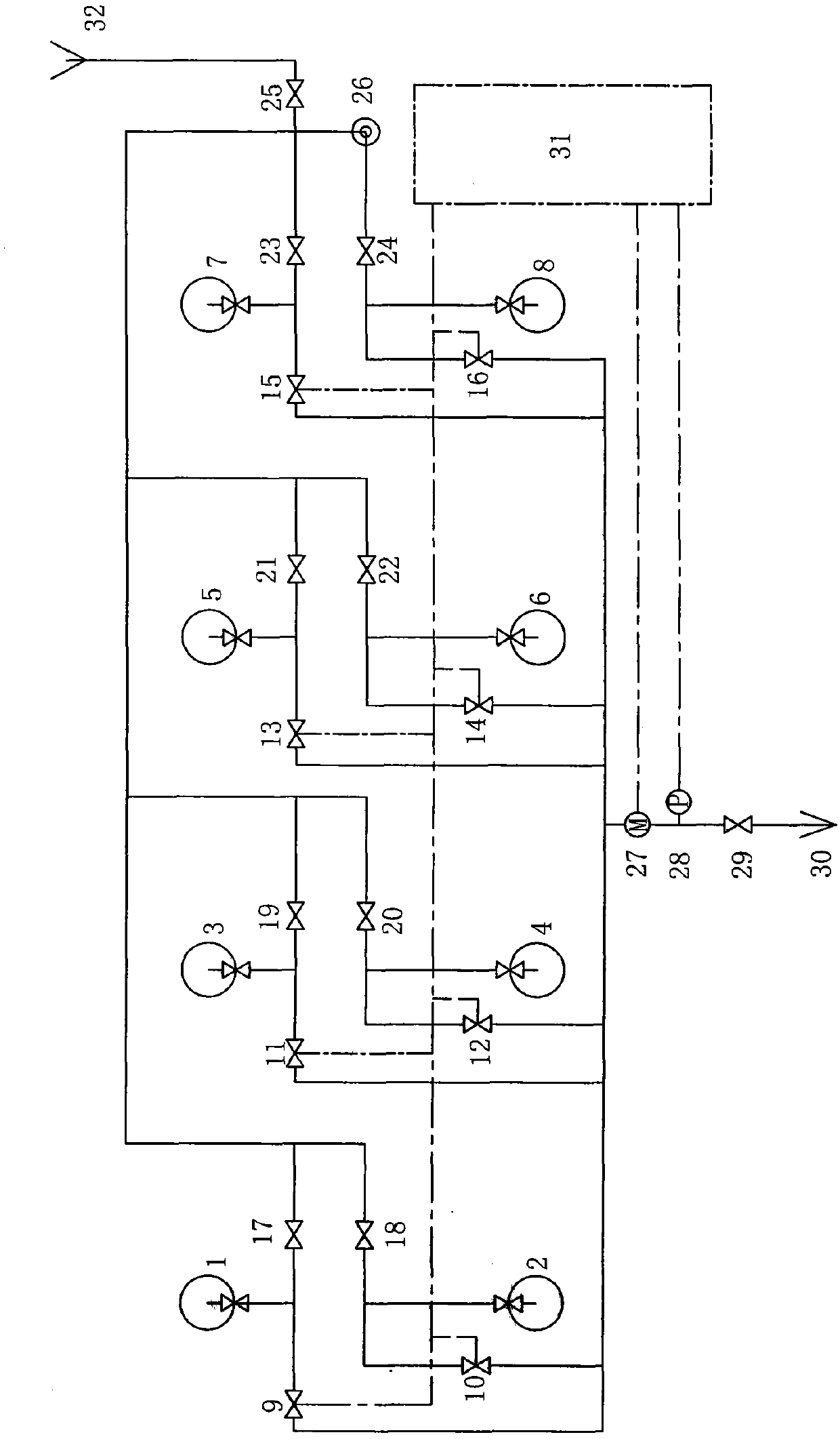 Vehicle-mounted gas cylinder group trailer type gas station