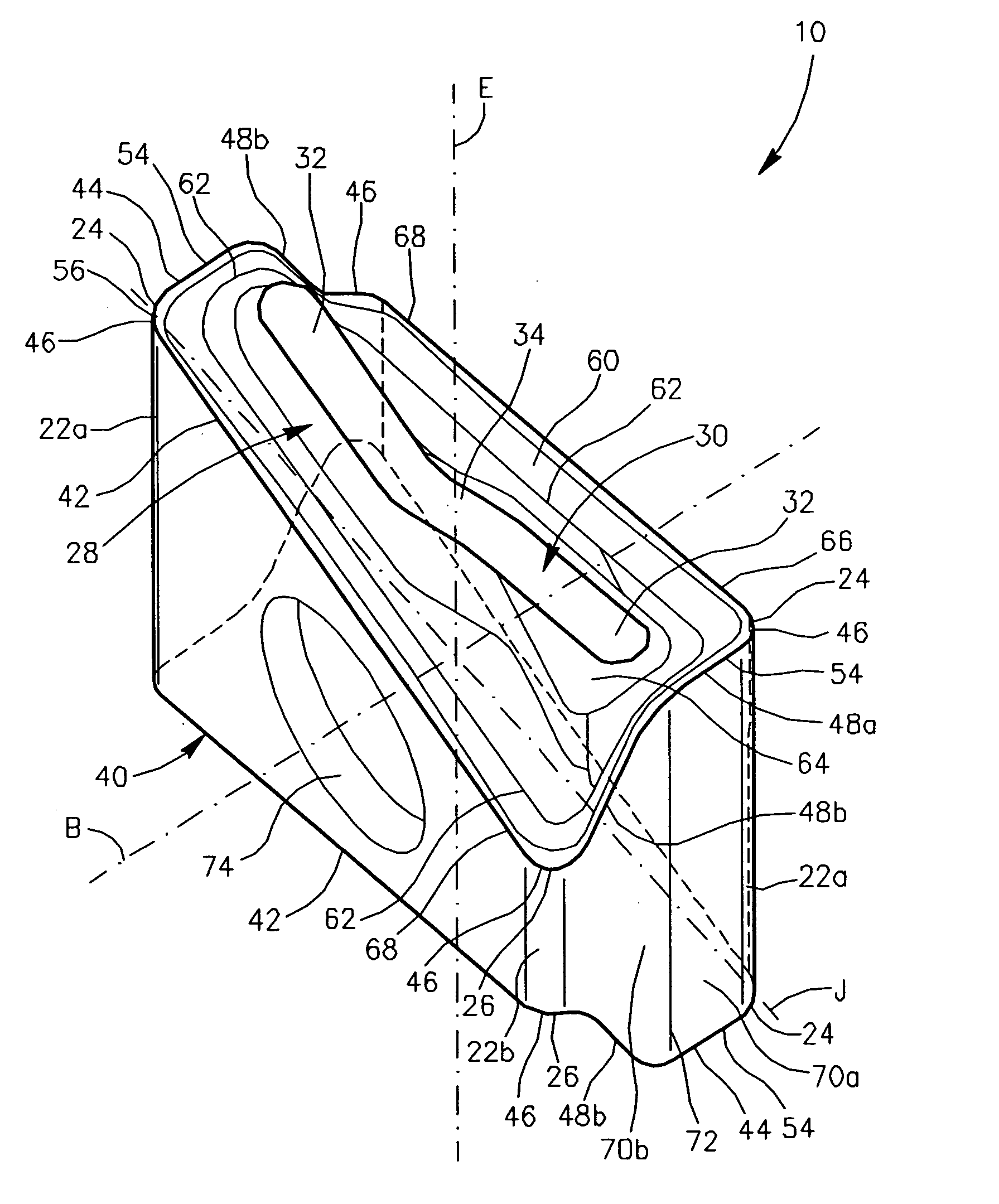 Tangential cutting insert and milling cutter