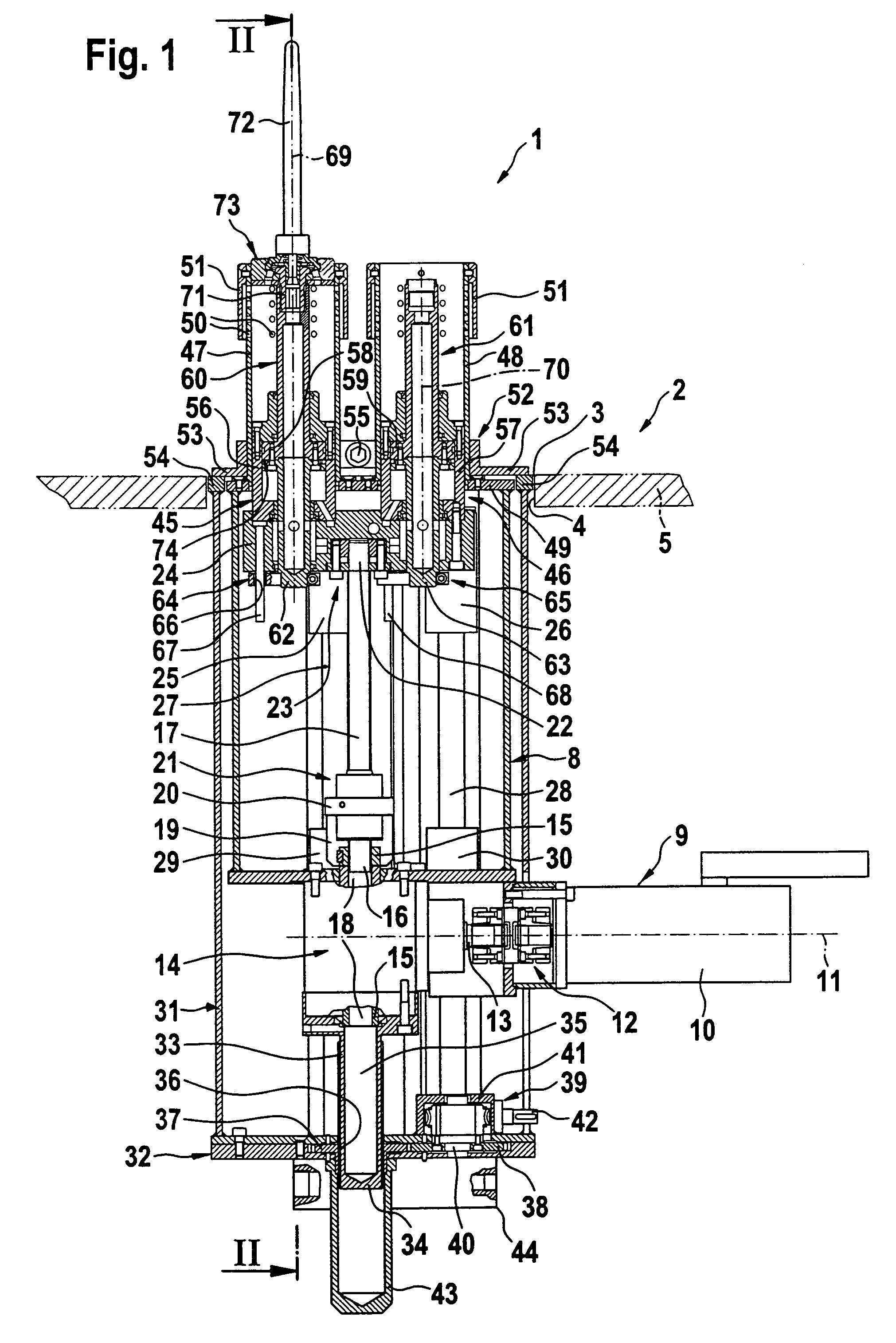 Pressing plunger mechanism for a glassware forming machine