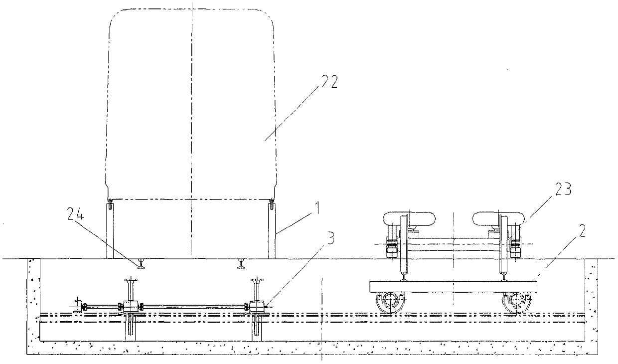 Replacing equipment for bogie of subway train