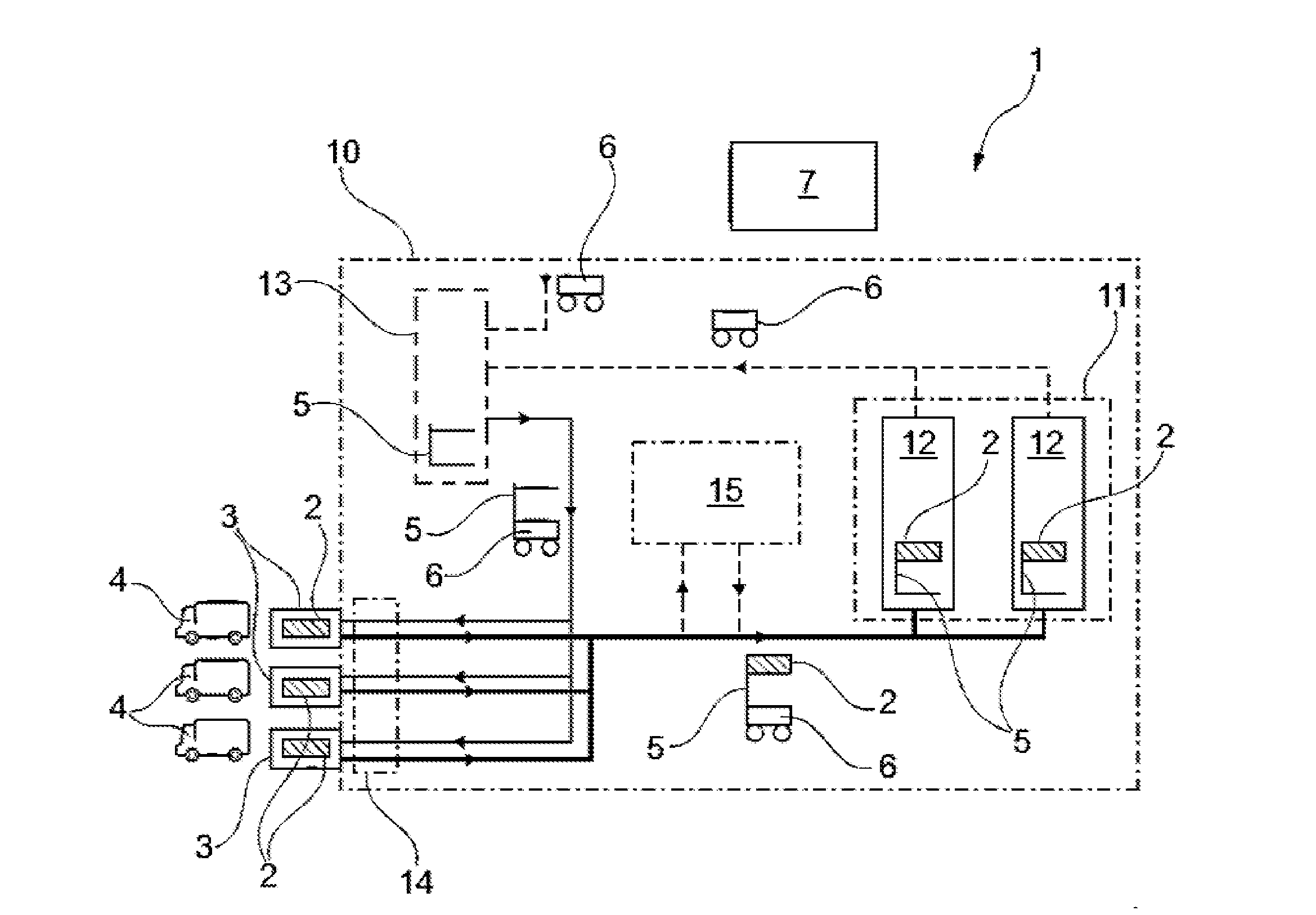 Method of handling parcels, and a logistics center for handling parcels