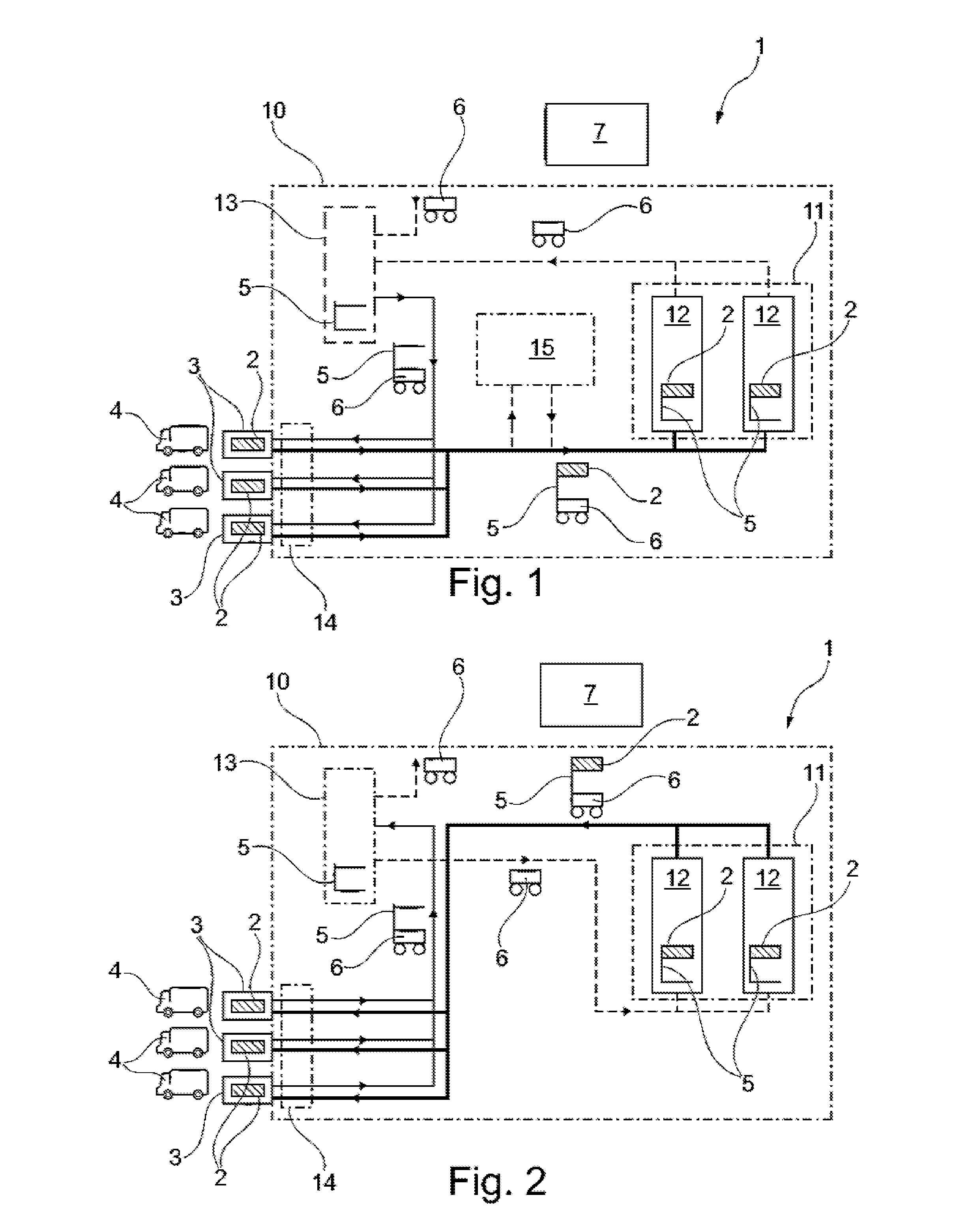 Method of handling parcels, and a logistics center for handling parcels