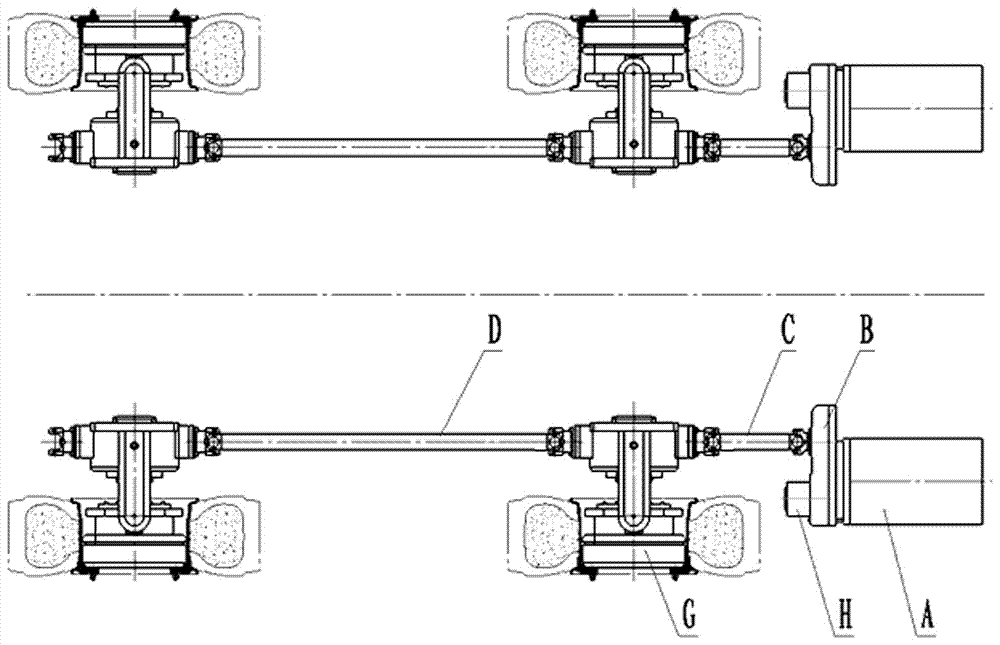 Heavy-duty shuttle wheel side drive system integrating differential transfer and wet brake