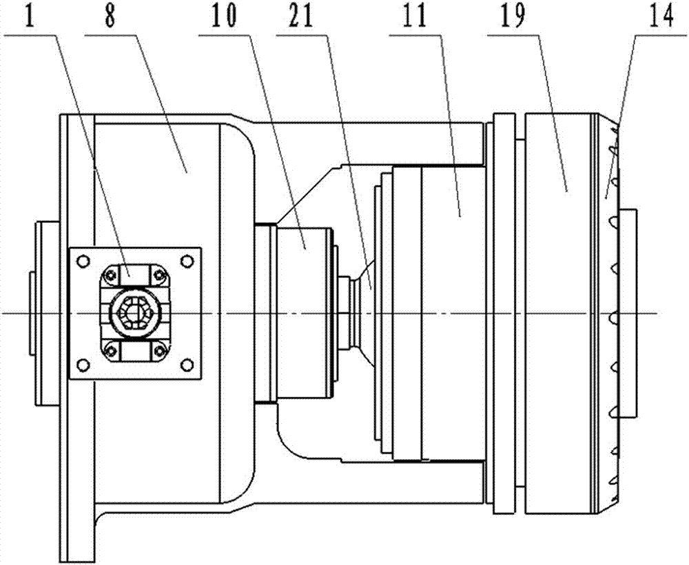 Heavy-duty shuttle wheel side drive system integrating differential transfer and wet brake