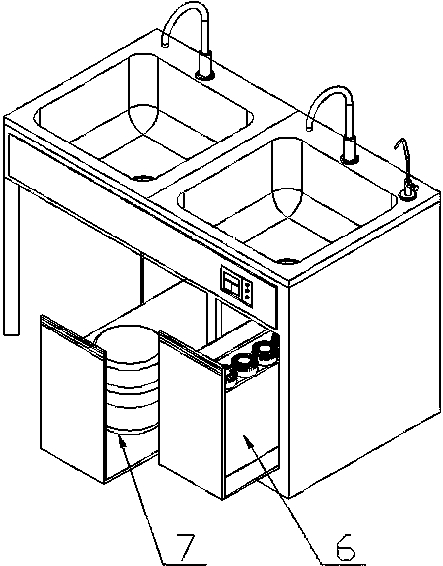 Commercial environment-friendly multifunctional integrated water tank cabinet for purifying water