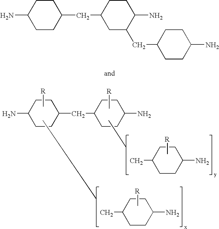 Hydrogenation of methylenedianiline homologs and epoxy resins cured with same