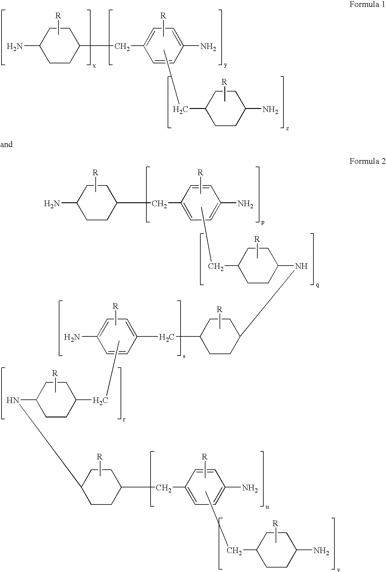 Hydrogenation of methylenedianiline homologs and epoxy resins cured with same