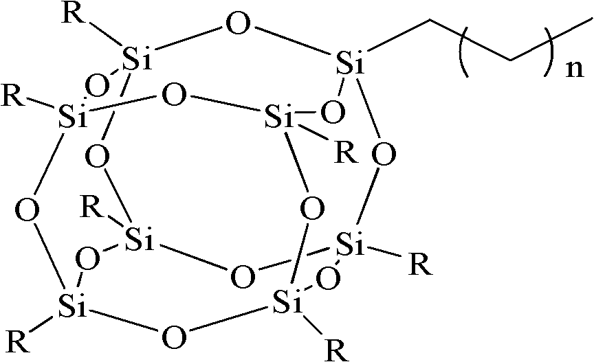 POSS (polyhedral oligomeric silsesquioxanes) modified high barrier three-layer co-extrusion packaging film and preparation method thereof