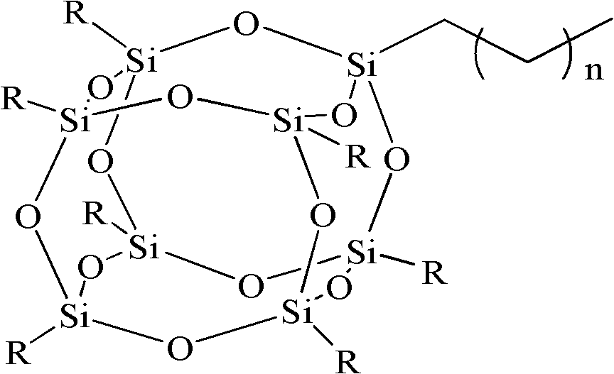 POSS (polyhedral oligomeric silsesquioxanes) modified high barrier three-layer co-extrusion packaging film and preparation method thereof