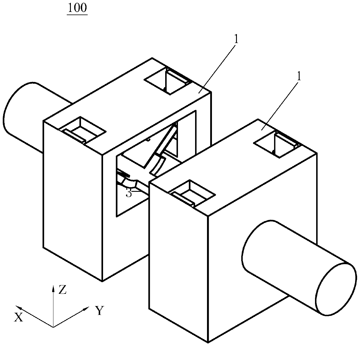 Clamping, stretching and compression test device of multifunctional curved surface test piece