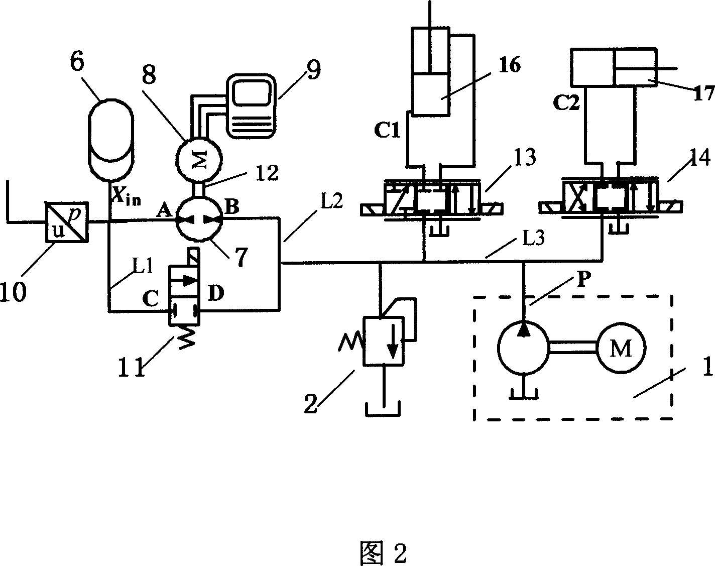 Active hydraulic energy storage device loop