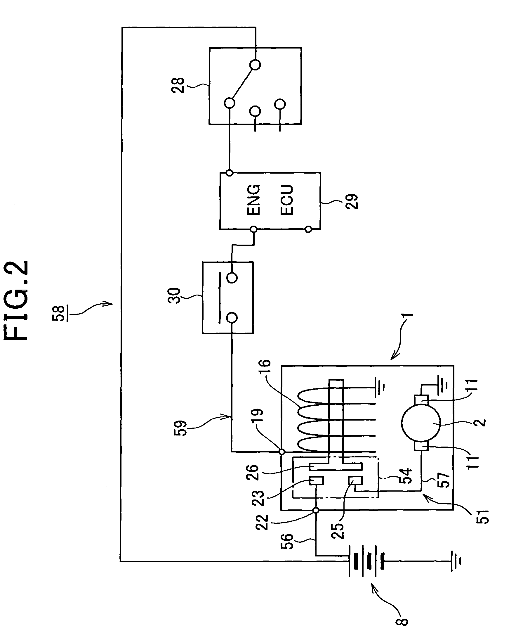 Starter for engines and its starting circuit