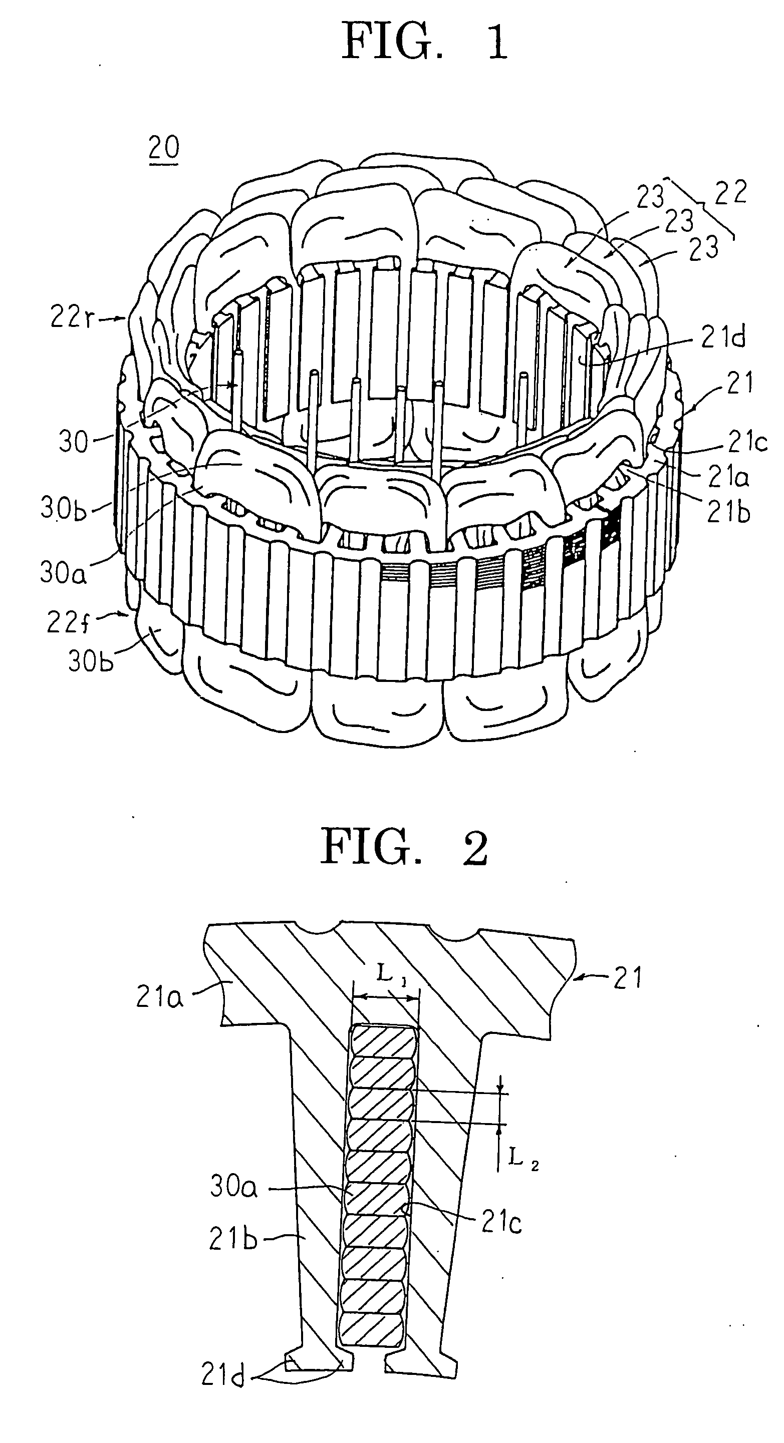 Stator of dynamoelectric machine and method for manufacturing stator winding