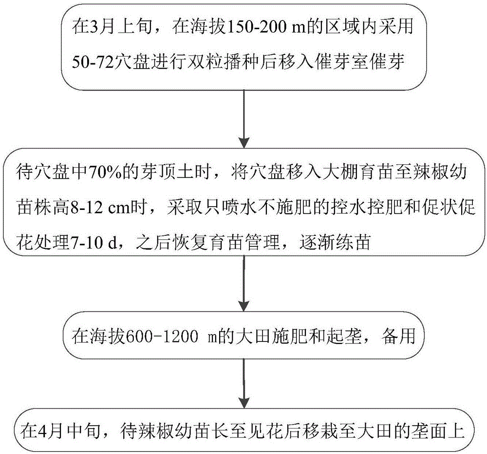 Cultivation method capable of achieving high quality and yield of mountainous area peppers