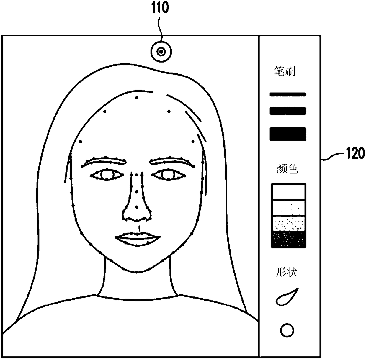 Blusher guiding device and method