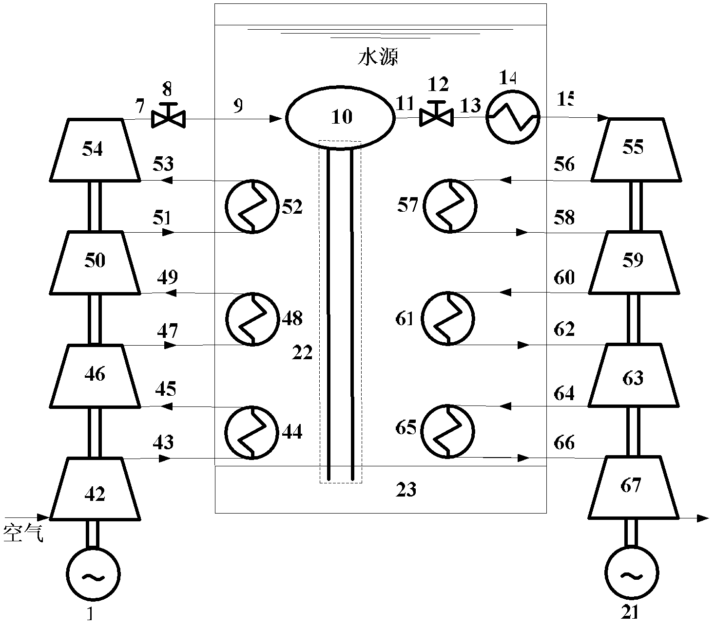 Isothermal-isobaric compressed air energy storage system