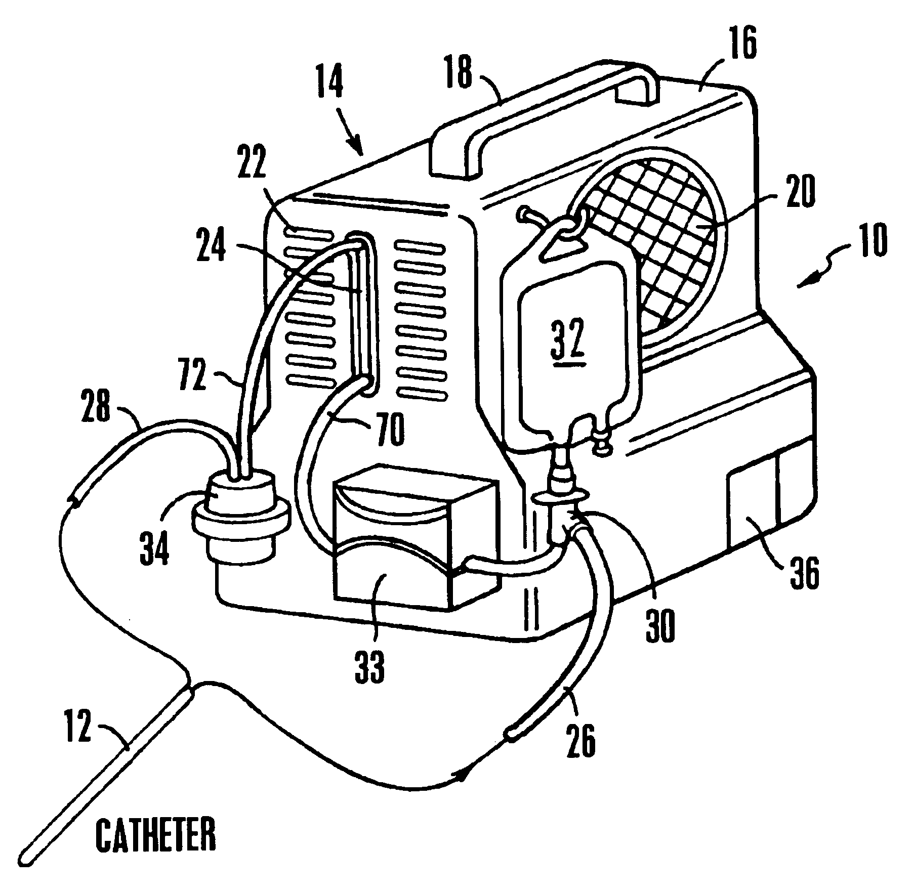 Portable cooler for heat exchange catheter