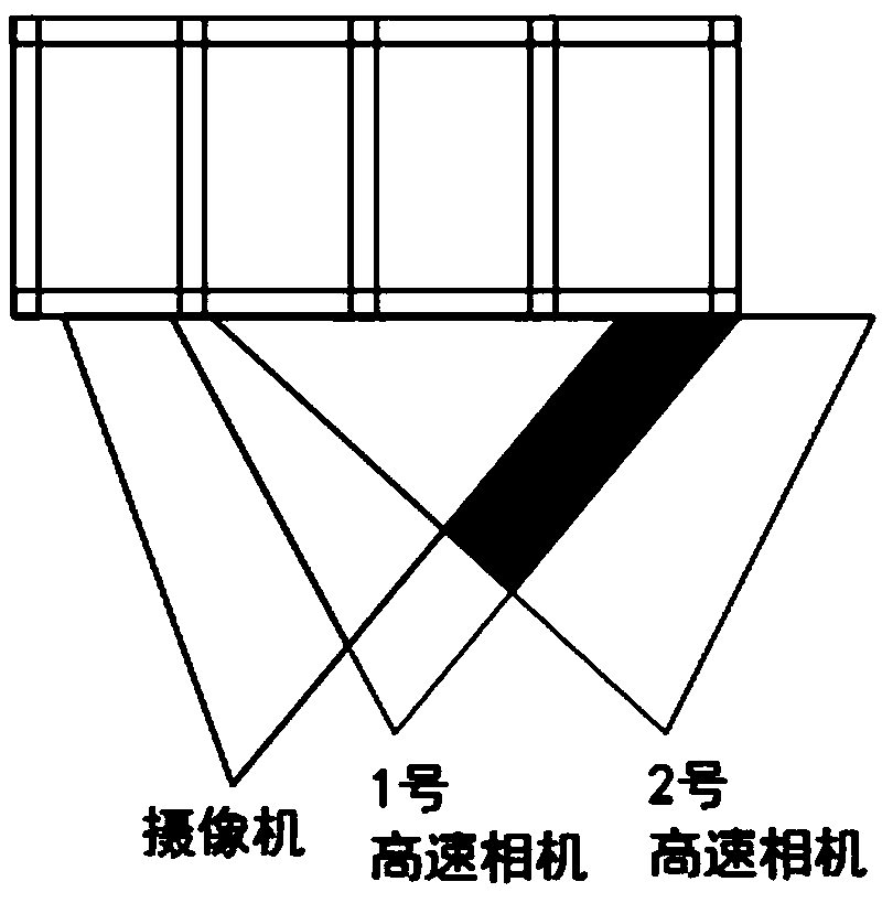 Distributed-analysis-based high-speed video measuring method of multi-layer-frame anti-seismic experiment