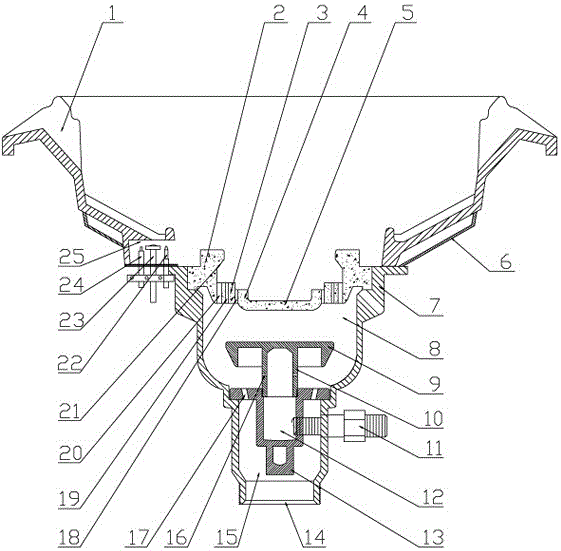 Internal suction integrated flameout protection frying stove