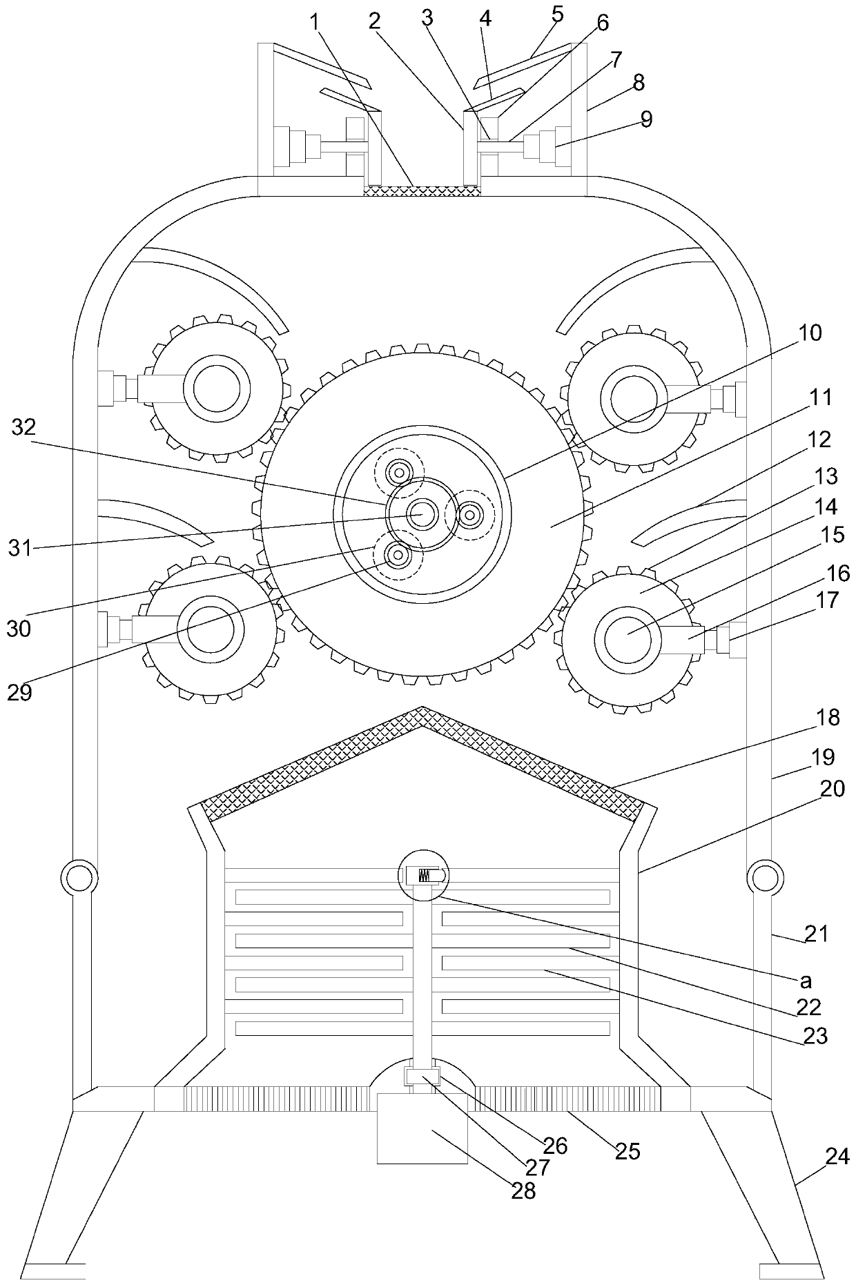 Recycled concrete waste recovery device