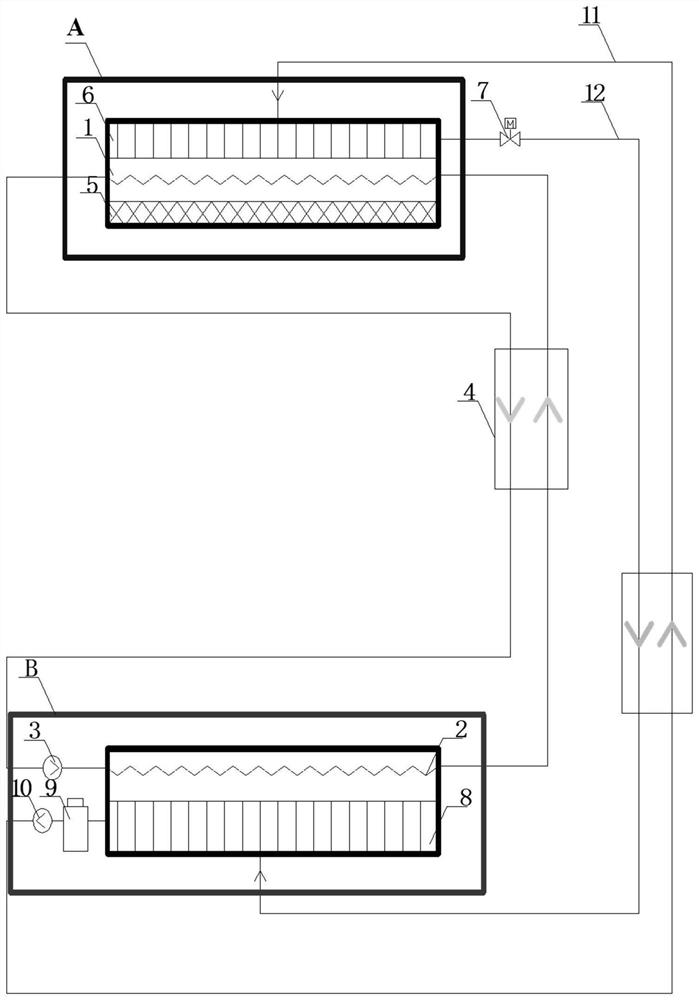 TiO2 sterilization household air conditioner system using honeycomb gas-liquid film to dehumidify