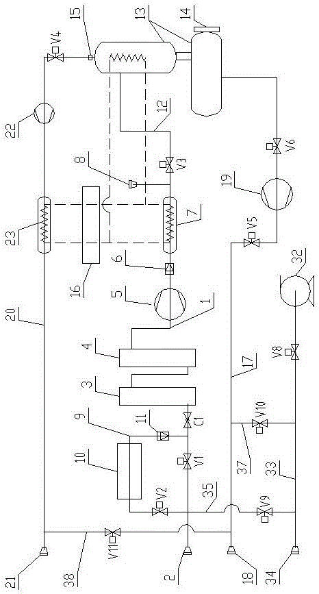 Movable type sulfur hexafluoride and carbon tetrafluoride mixed gas quick recovery device