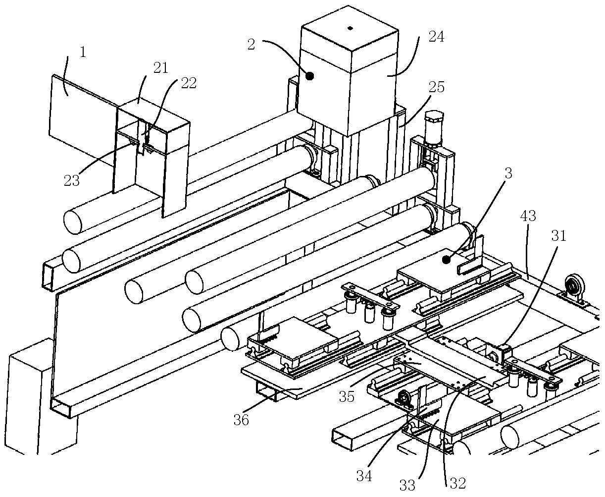 Intelligent deflection-adjustable wood-based panel vertical and horizontal sawing production line and method