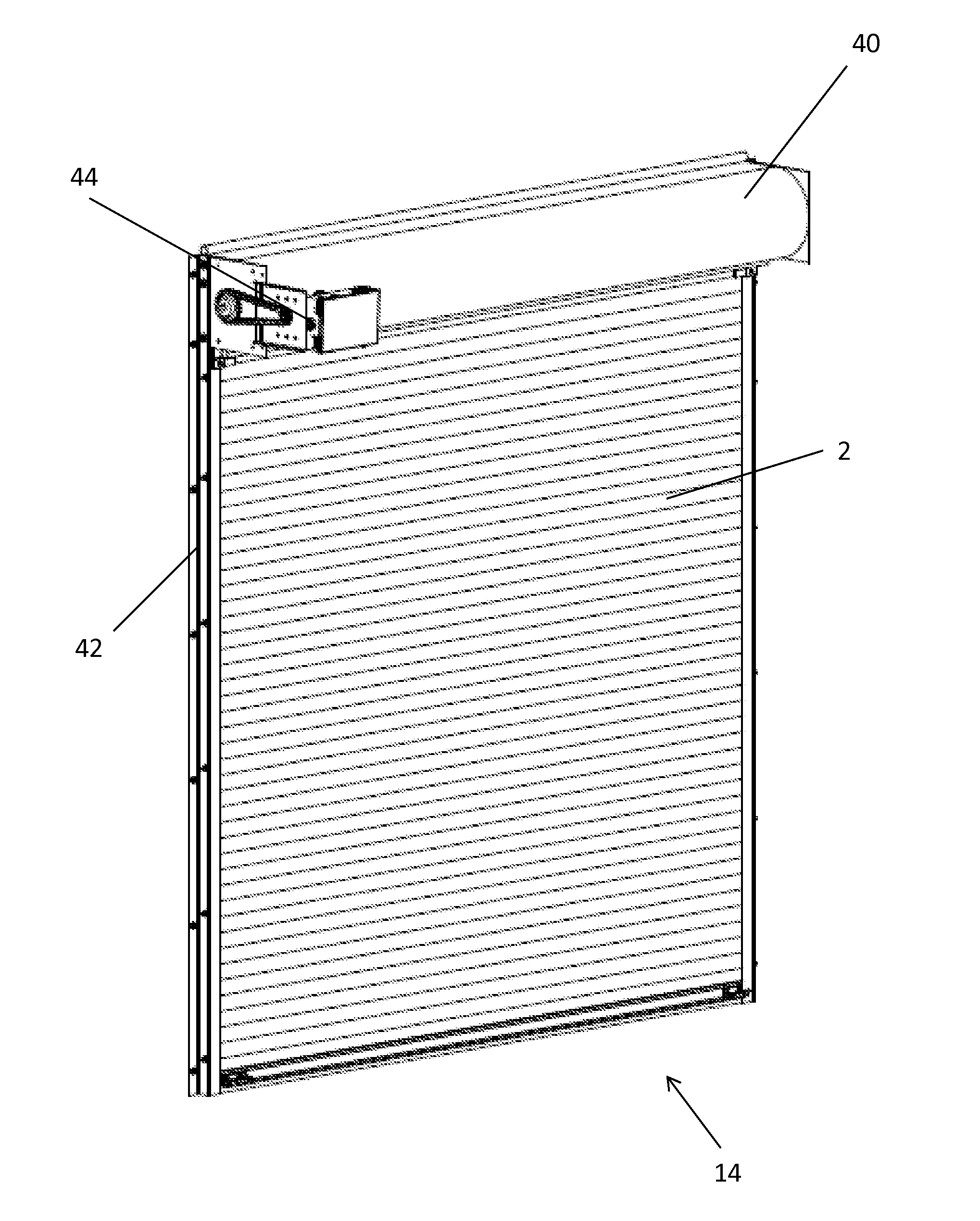 Internally reinforced rolling door slat