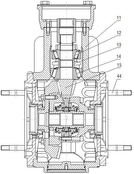 A central normally closed wet drive axle with a multi-section cantilever structure