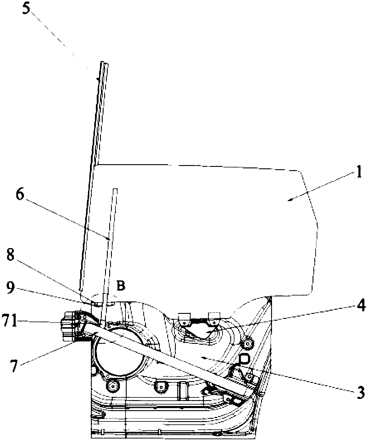 Power supply wire arrangement device of functionalized vehicle door glass