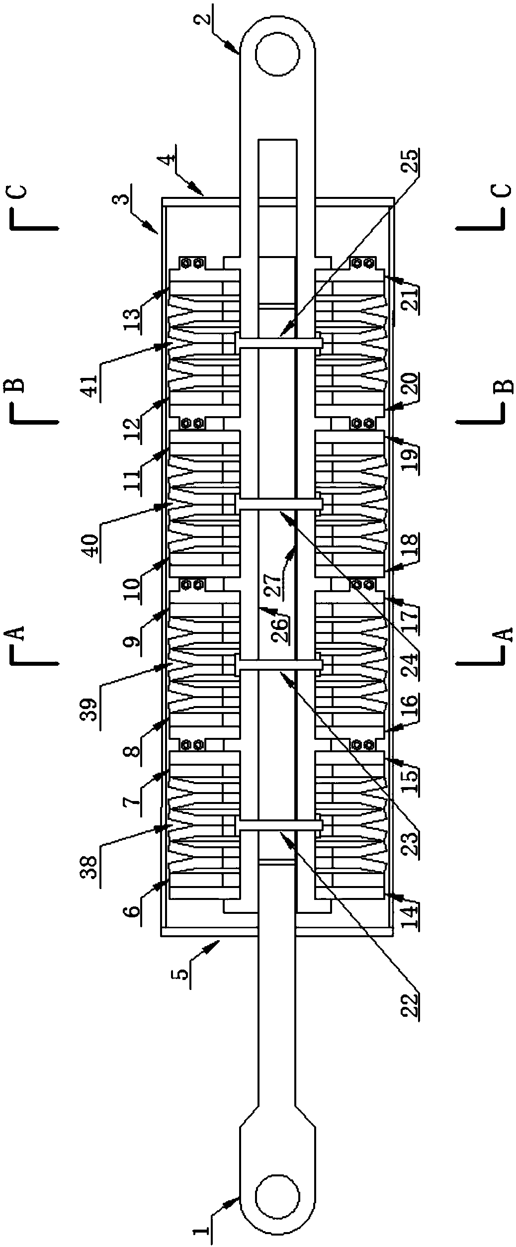 An assembled inner-folding self-resetting energy-dissipating support