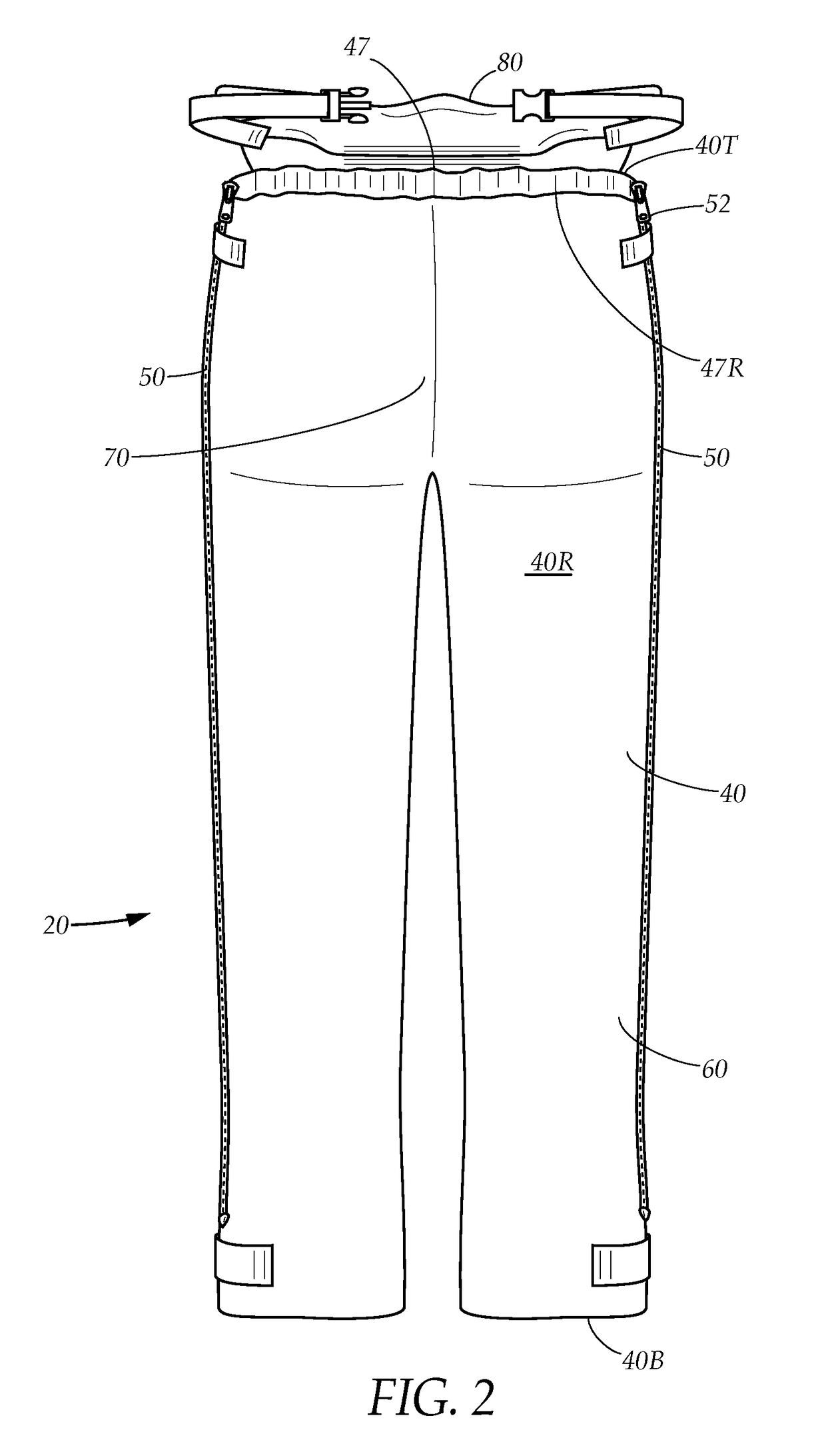 Deployable rain pants