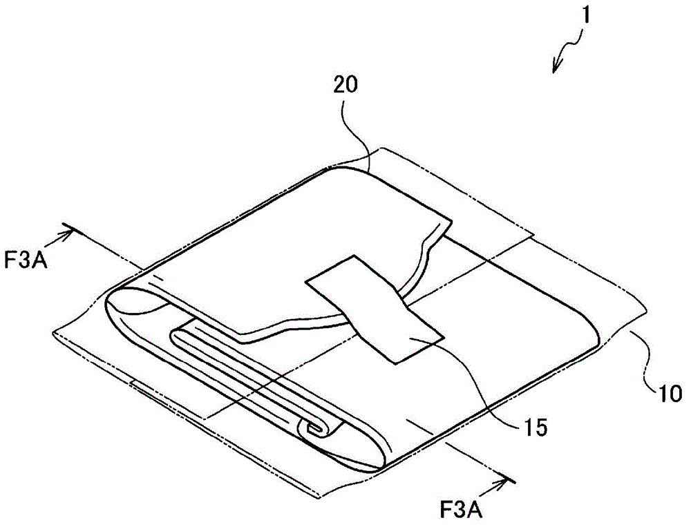 Packaging structure of absorbent article, and method for manufacturing the same