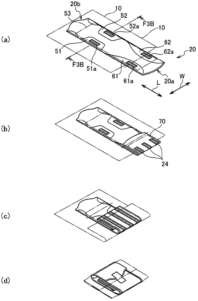 Packaging structure of absorbent article, and method for manufacturing the same