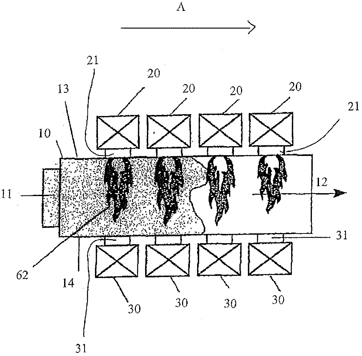 Alternating regenerative furnace and process of operating same