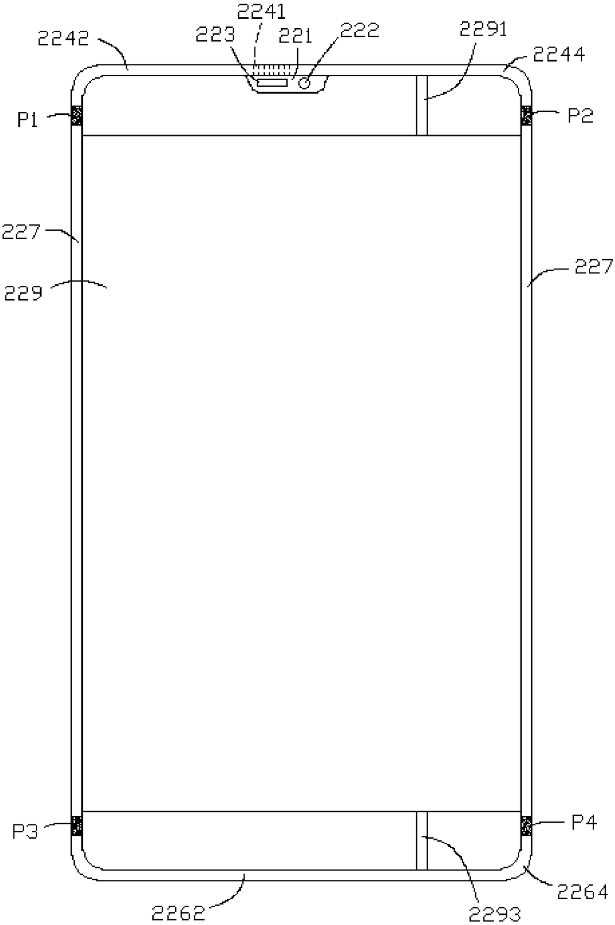 Electronic device and display screen component thereof