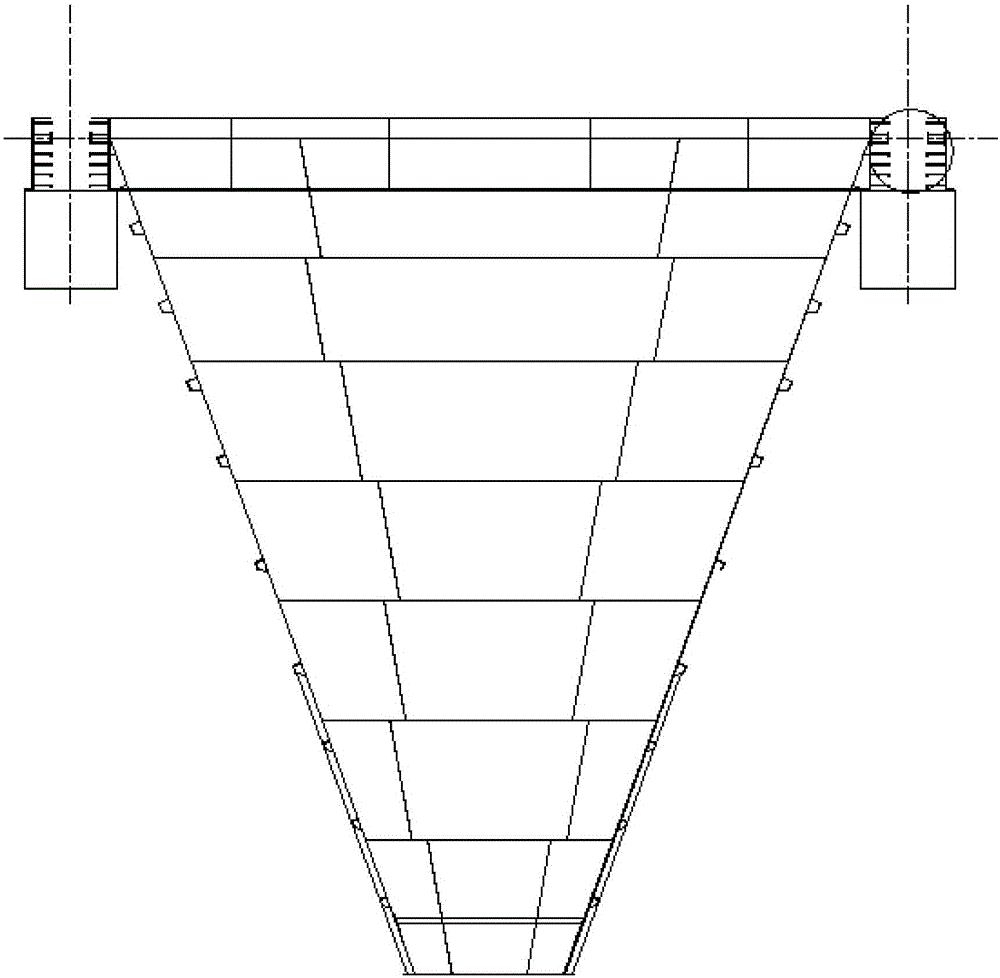 Construction method for assembling cone steel coal bucket of super-large type bundling polygonal coal bunker group