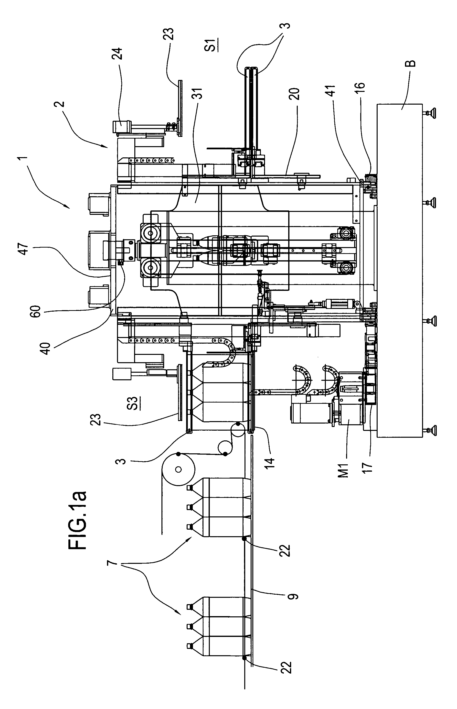 Machine for wrapping groups of products with tubular lenghts of stretch film